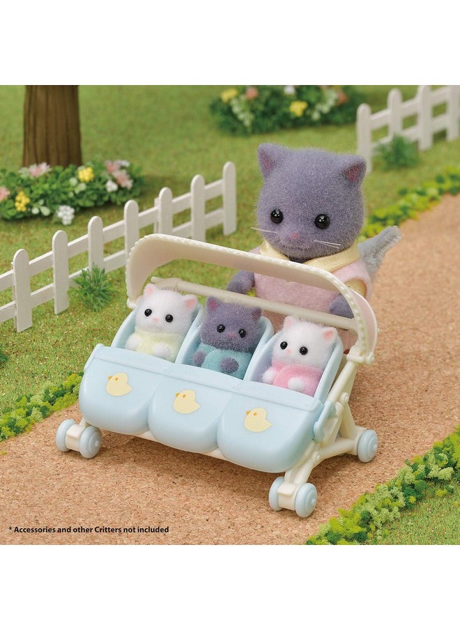 Calico Critters - Calico Critters Persian Cat Triplets - Collectible Dollhouse Figures with Cradle Accessory - Image 1