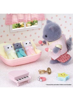 Calico Critters Calico Critters Persian Cat Triplets - Collectible Dollhouse Figures with Cradle Accessory  - Image 3