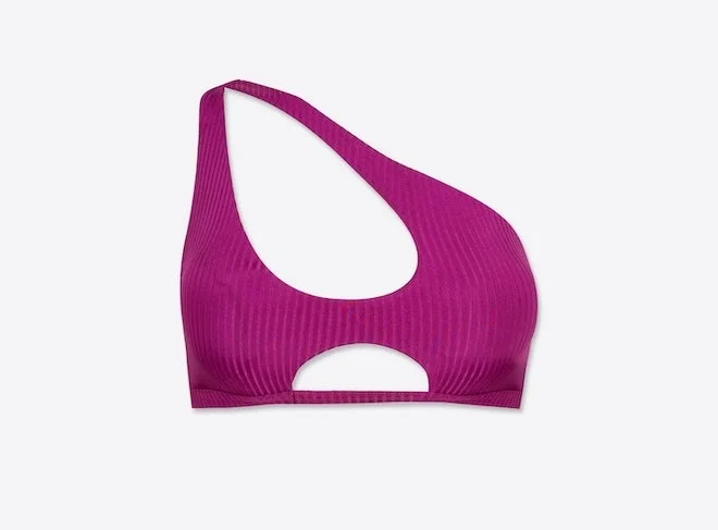 ملابس سباحة اي بي واي Tara bollywood one-shoulder recycled ribbed top
