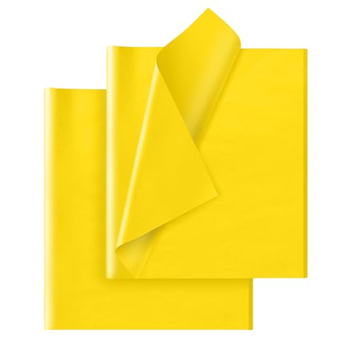 Hlonon Yellow Tissue Paper for Gift Bags - 30 Sheets of Yellow Wrapping Tissue Paper Bulk for Weddings Birthday DIY Project Christmas Gift Wrapping Crafts Decor (14 x 20 Inch) - Image 1