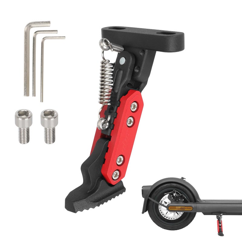 ulip Electric Scooters Kickstand Adjustable Parking Stand Feet Support Replacement Accessories for Xiaomi 4 Segway Ninebot F Series Xiaomi M365 1S Pro Pro2 MI3 Scooter Black Red - Image 2