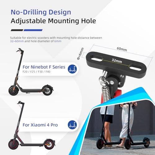 ulip Electric Scooters Kickstand Adjustable Parking Stand Feet Support Replacement Accessories for Xiaomi 4 Segway Ninebot F Series Xiaomi M365 1S Pro Pro2 MI3 Scooter Black Red - Image 3