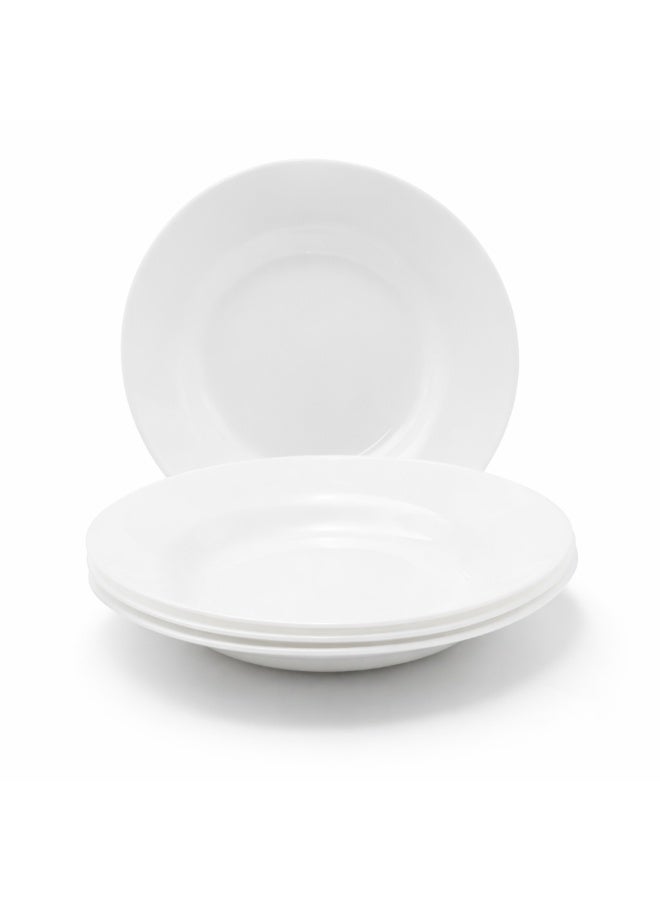 Luminarc 4Pcs  White Ceramic Soup Plate 22cm Elegant Round Serving Plates for Home Hotel & Restaurant Microwave & Dishwasher Safe Tableware - Image 2