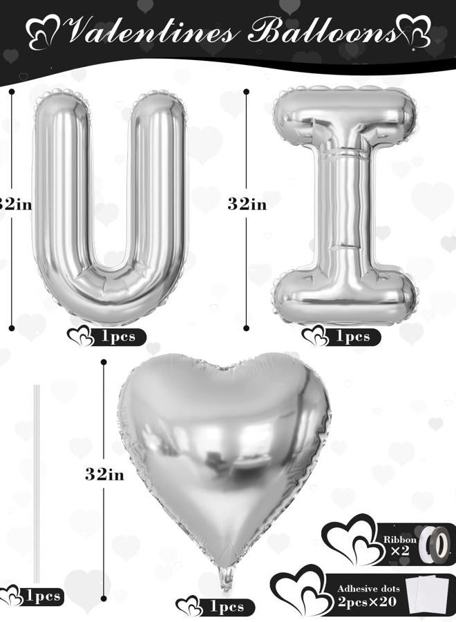 Haolongfa Black I Love You Balloons Kit, Large Foil Black Heart Balloons with Love Letter Banner Balloon, Modern Valentines Day Decorations for Romantic Surprise, Anniversary, Proposal - Image 3