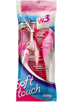 Two Piece Of Soft Touch W3 Triple Blade Razor Aloe Argan