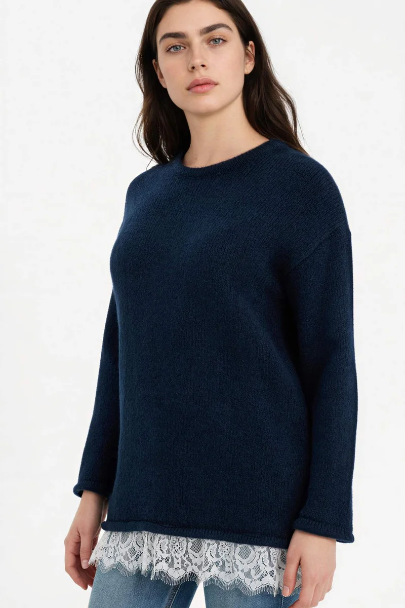 ديفاكتو Regular Fit Crew Neck Pullover