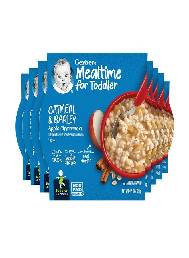 Gerber Baby Cereal, Oatmeal & Barley, Apple Cinnamon, 4.5 Ounce Self-Feeding Trays (Pack of 8) - Image 1