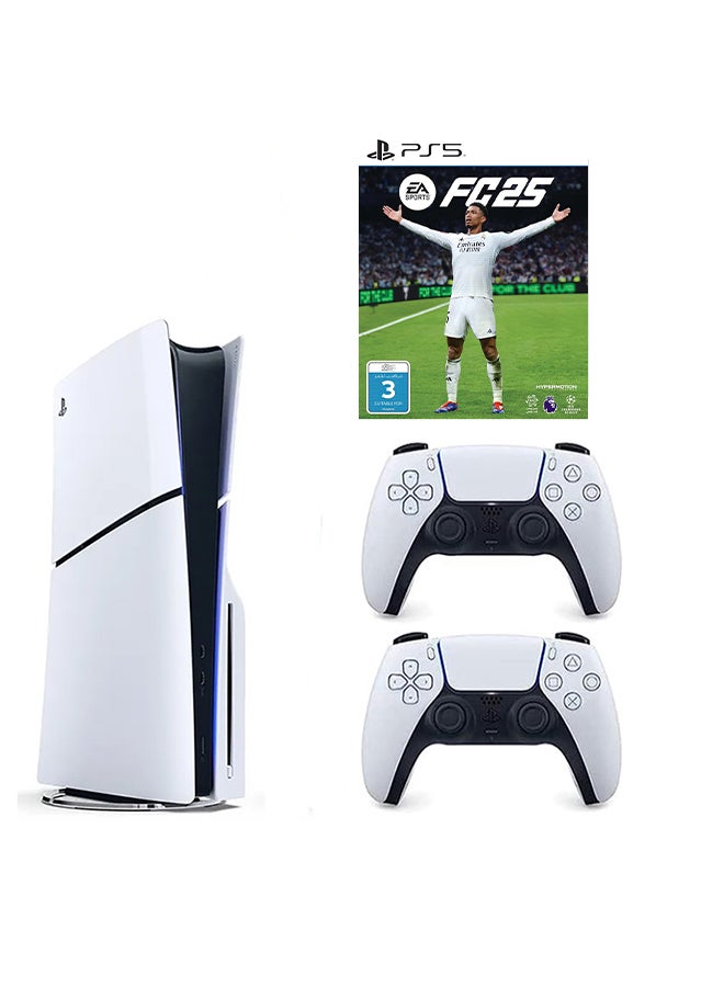 Sony PlayStation 5 Disc Slim Console With Extra White Controller And FC 25 - Image 1