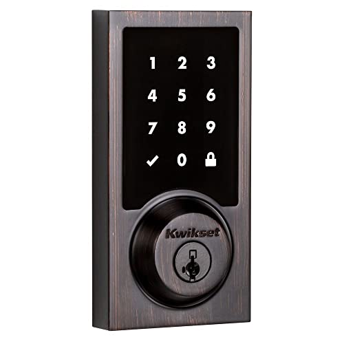 Kwikset 916 Keyless Entry Touchscreen SmartCode Electronic Deadbolt Smart Lock featuring SmartKey Security and ZigBee 30 Technology in Contemporary Venetian Bronze Zigbee Hub sold seperately