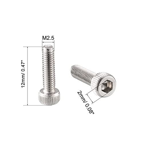 uxcell M2.5x10mm 0.45mm Pitch Bolts Hex Socket Cap Head Screws 100pcs - Image 2