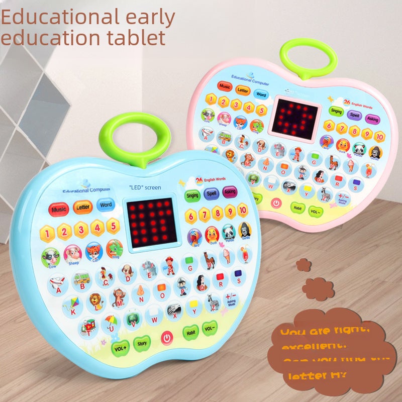 Cross-border Children's led Screen English Apple Learning Tablet Large Capacity Point Reading Early Education Story Machine Toy(LED screen Apple learning machine) - Image 2