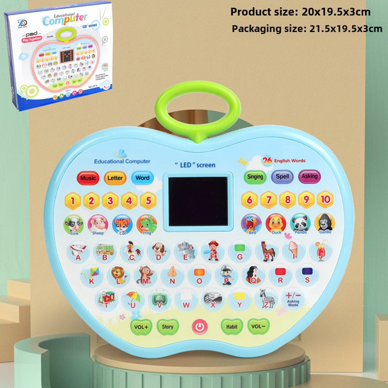 Cross-border Children's led Screen English Apple Learning Tablet Large Capacity Point Reading Early Education Story Machine Toy(LED screen Apple learning machine) - Image 1