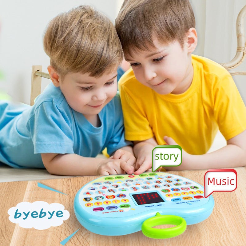 Cross-border Children's led Screen English Apple Learning Tablet Large Capacity Point Reading Early Education Story Machine Toy(LED screen Apple learning machine) - Image 3