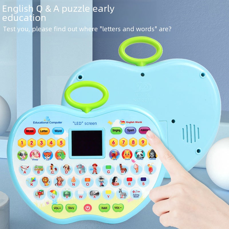 Cross-border Children's led Screen English Apple Learning Tablet Large Capacity Point Reading Early Education Story Machine Toy(LED screen Apple learning machine) - Image 4