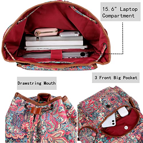 Baosha Large Women Laptop Backpack 15.6 inch Computer Backpack Travel Hiking Backpack With Free Toiletry bag CN-01 (HS) - Image 4