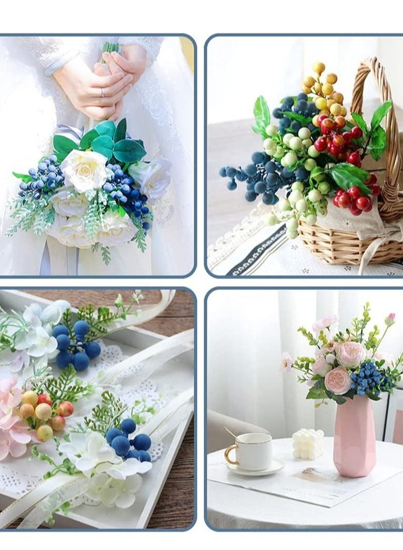 Generic Lifelike Artificial Blueberries - 4Pcs Blue Simulation Fruits for Wedding DIY, Bridal Bouquets, Home Kitchen & Party Decorations  - Image 5