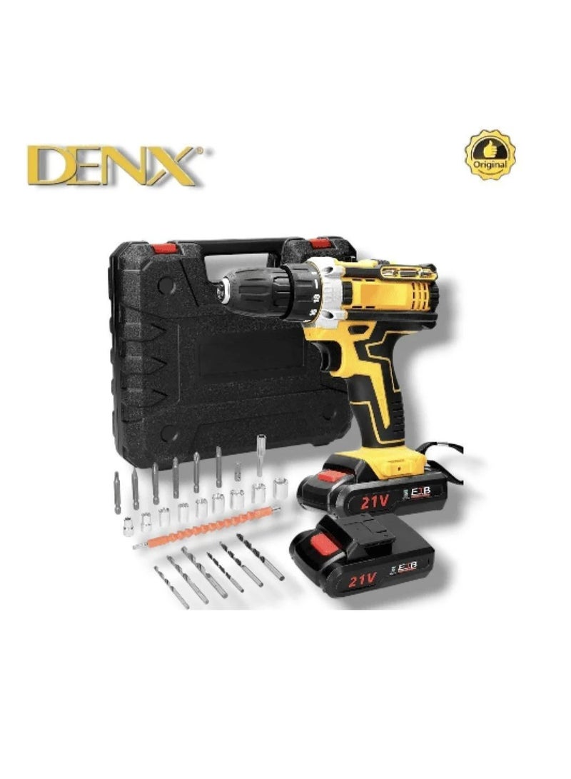 Denx DRILL Multifunctional Cordless Drill Driver Set 21V Electric Screwdriver with 2 x 1500mAh Batteries, Max 65Nm Combination Drill, 25+1 Torque Electric Drill, Cordless Screwdriver - Image 3