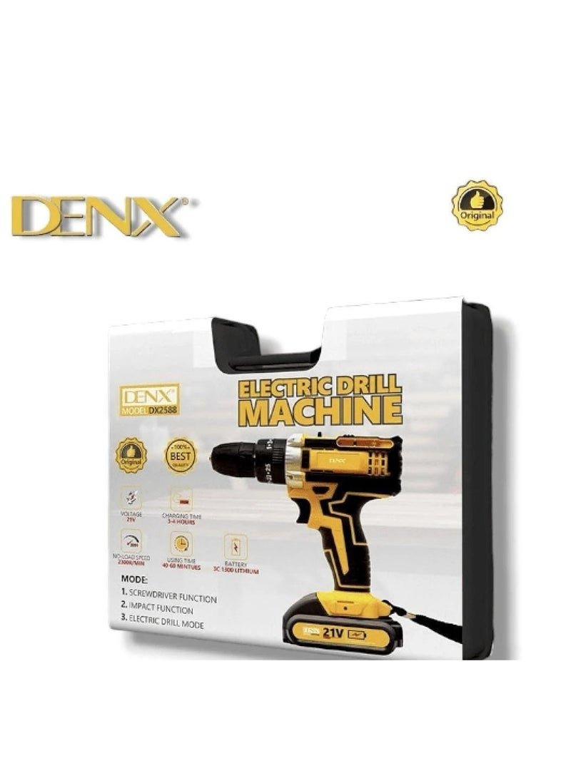 Denx DRILL Multifunctional Cordless Drill Driver Set 21V Electric Screwdriver with 2 x 1500mAh Batteries, Max 65Nm Combination Drill, 25+1 Torque Electric Drill, Cordless Screwdriver - Image 4