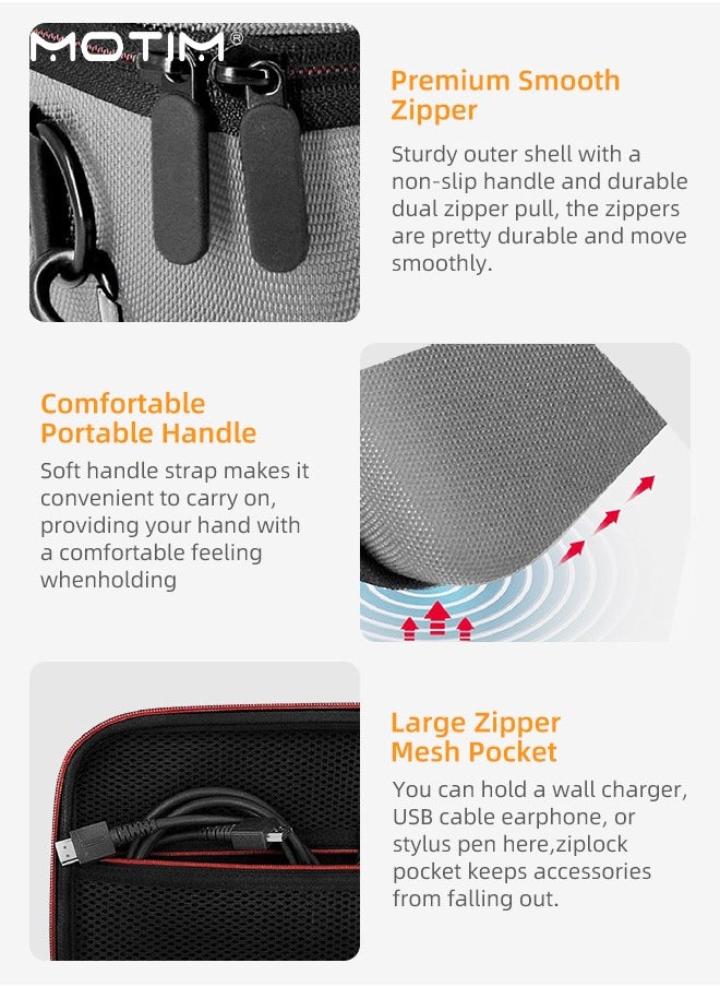 Motim - Switch Carrying Case for Nintendo Switch and Switch OLED Model, Gaming Storage Hard Bag with 21 Game Cards, Cross-Body Travel Bag Suitcase Rugged for Switch Console and Accessories, Waterproof, Large Capacity - Image 1
