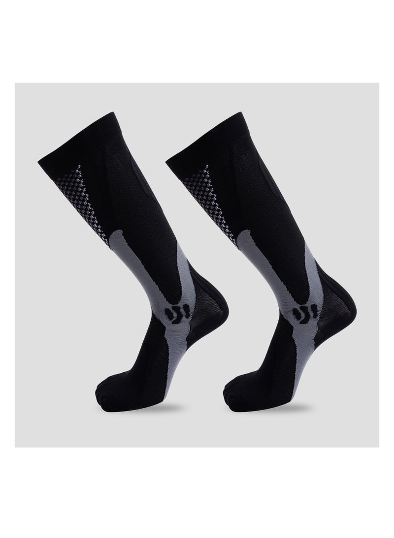 KUYING Outdoor Cycling Fitness Slim Leg elastic Compression Socks Football Socks 