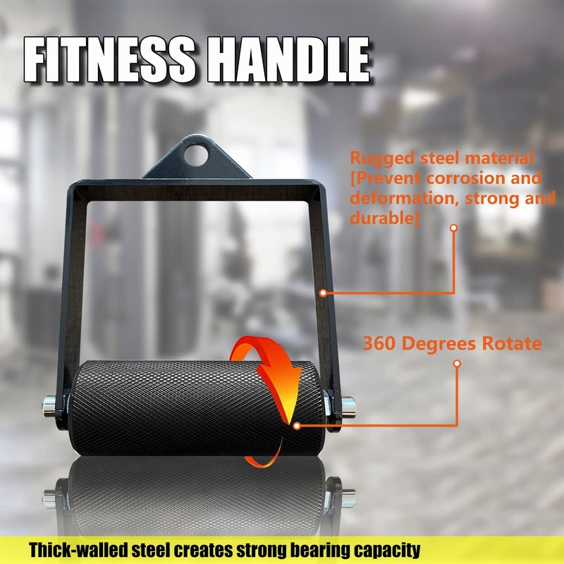 MARSAFIT Gym Fitness LAT Pulldown Attachments, Fat Arm Wrestling Exercise D Handle Cable Attachment, Arm Lifting Deadlift Handle Grip for Finger Wrist Strength - Image 4