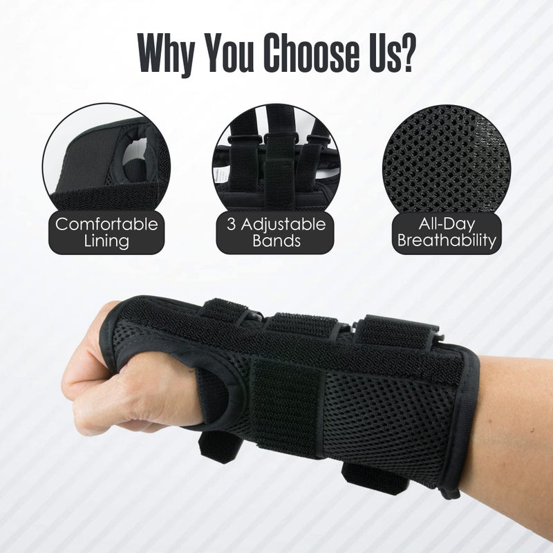 Houseables Carpal Tunnel Wrist Brace 2 Pack, Wrist Brace, Carpal Tunnel Splint, Arthritis Pain and Support, Stabilizer, Immobilizer, For Sprained, Relief, Night, Work, Pair, Both Hands, Left and Right - Image 3