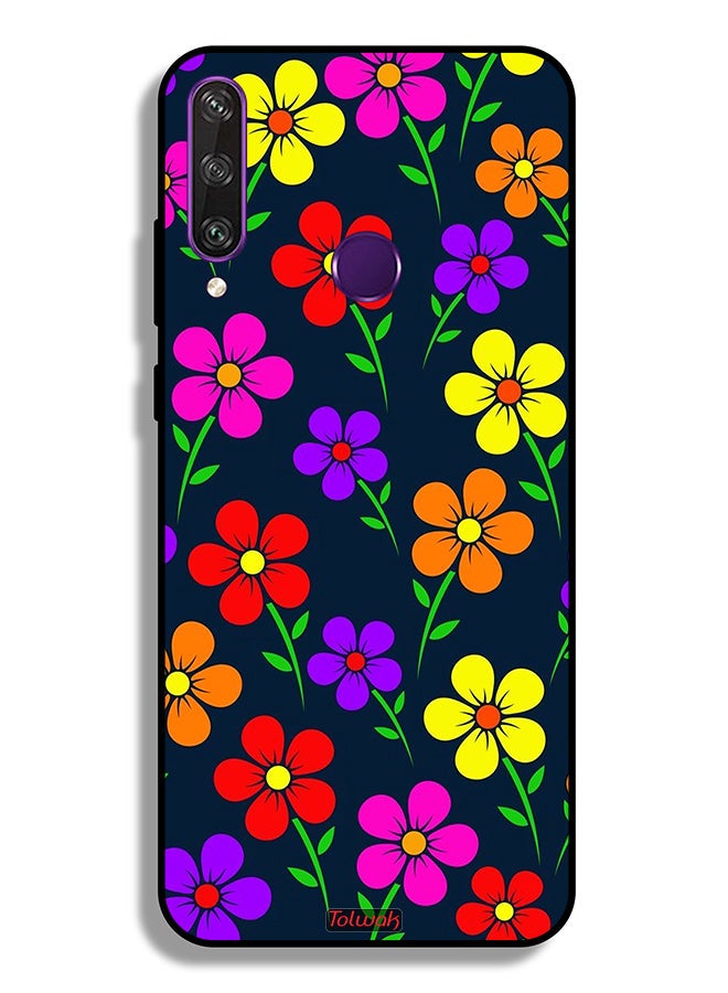Tolwak Huawei Y6p Protective Case Cover Colorful Flowers - Image 2