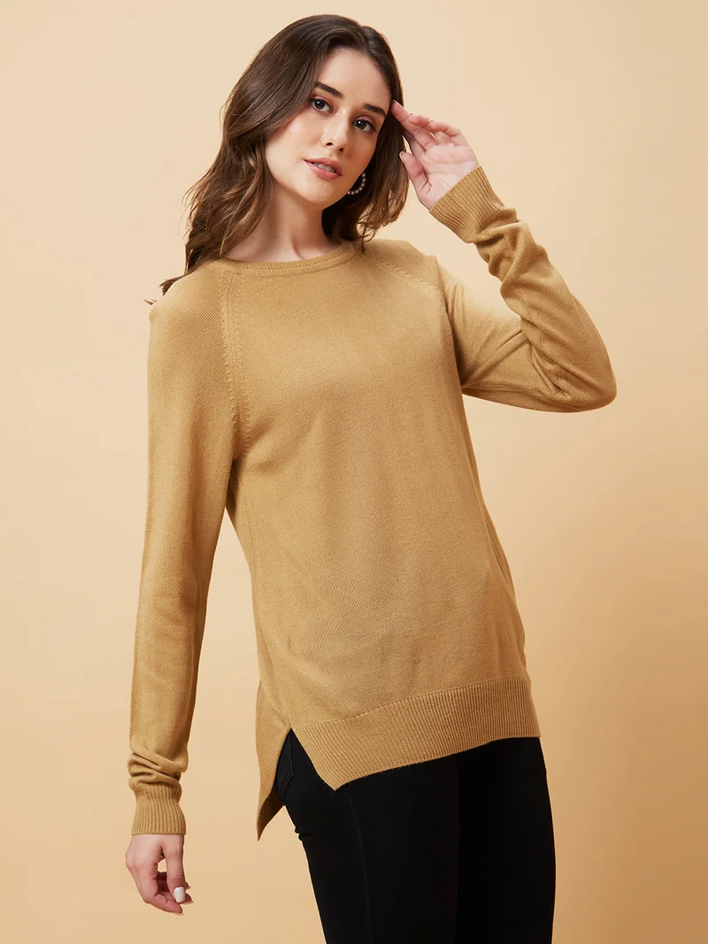 globus Women Raglan Sleeves Acrylic Pullover Sweaters