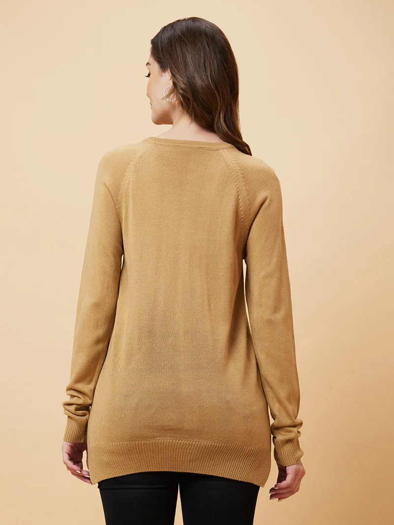 globus Women Raglan Sleeves Acrylic Pullover Sweaters