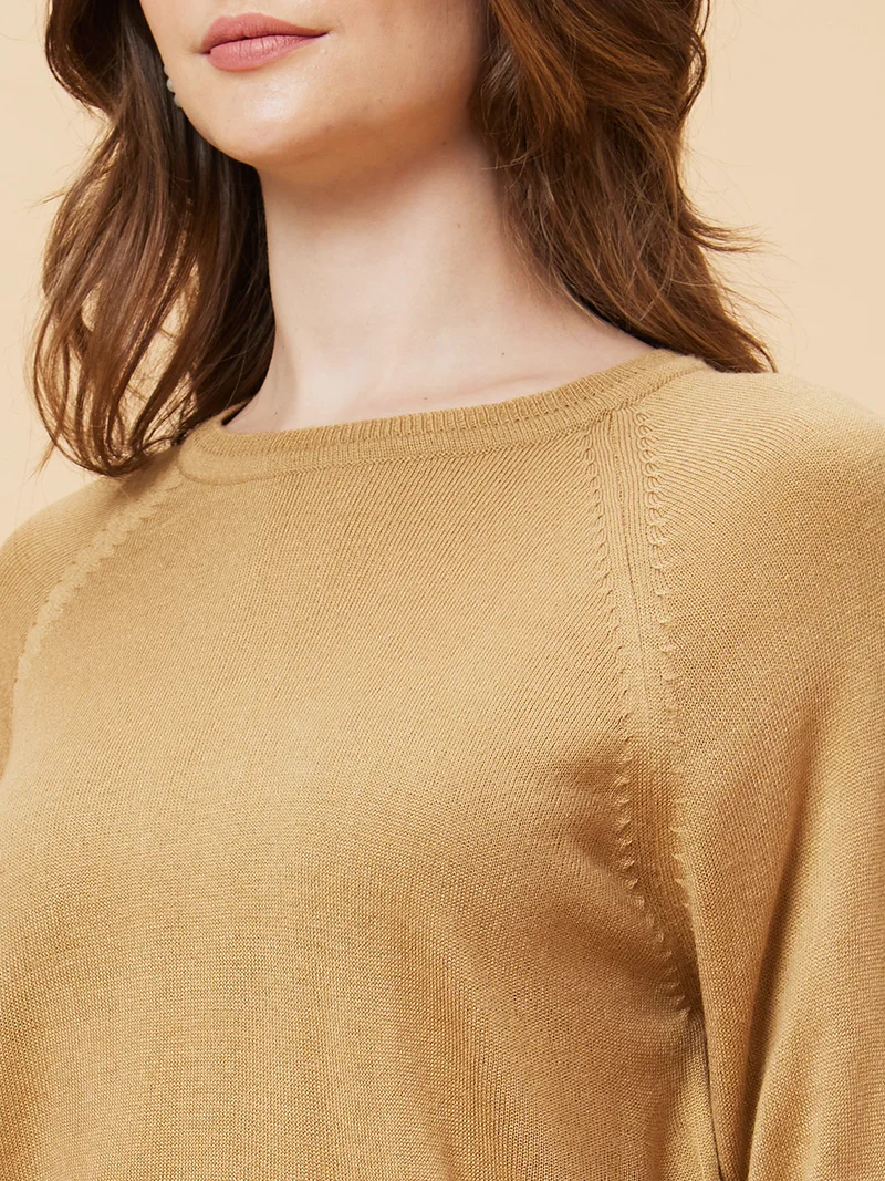 globus Women Raglan Sleeves Acrylic Pullover Sweaters