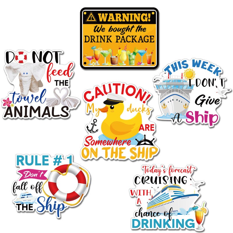 Blosssound 6 Pcs Cruise Ship Door Decorations Magnetic, Cruise Door Magnets Decorations Animal Towels Ducks Magnet Stickers for Fridge Cabin Garage Car Party Favors - Image 1