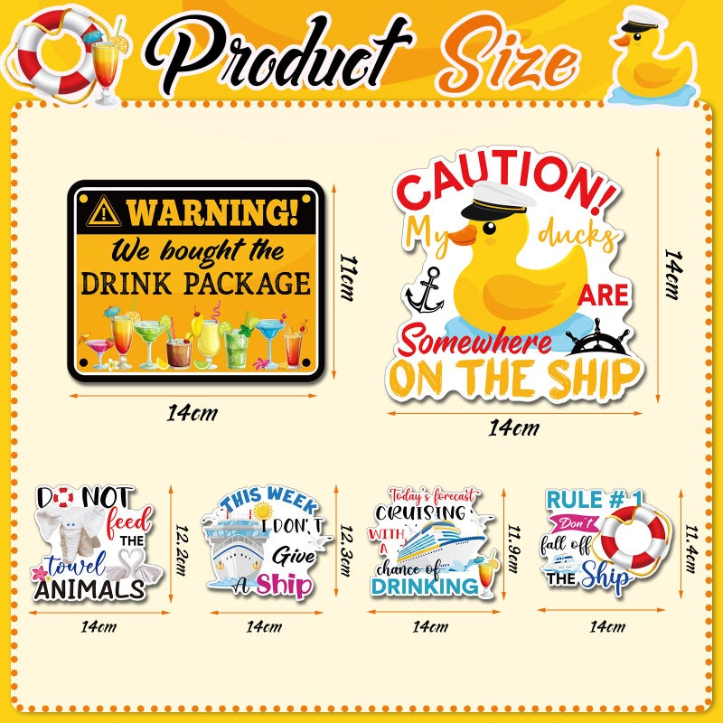 Blosssound 6 Pcs Cruise Ship Door Decorations Magnetic, Cruise Door Magnets Decorations Animal Towels Ducks Magnet Stickers for Fridge Cabin Garage Car Party Favors - Image 2