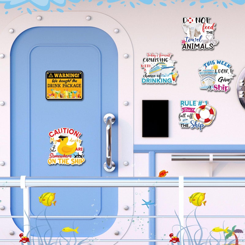 Blosssound 6 Pcs Cruise Ship Door Decorations Magnetic, Cruise Door Magnets Decorations Animal Towels Ducks Magnet Stickers for Fridge Cabin Garage Car Party Favors - Image 4