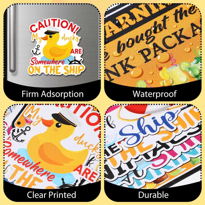 Blosssound 6 Pcs Cruise Ship Door Decorations Magnetic, Cruise Door Magnets Decorations Animal Towels Ducks Magnet Stickers for Fridge Cabin Garage Car Party Favors - Image 3