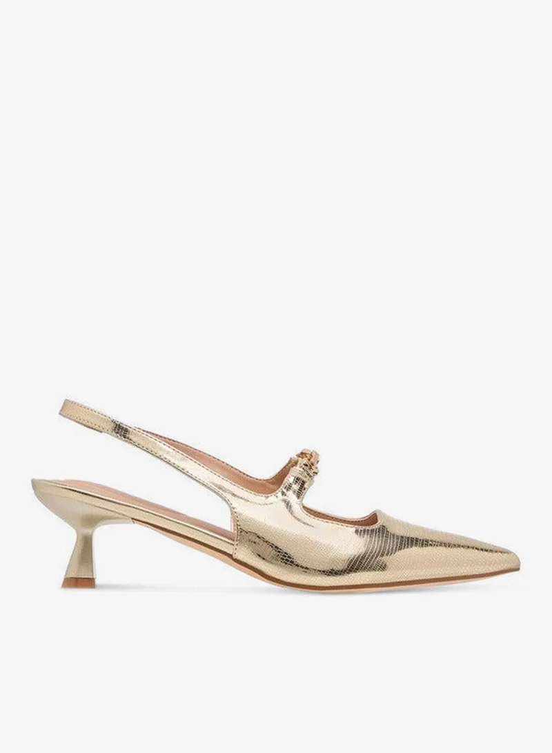 Celeste Women's Textured Slingback Shoes with Kitten Heels