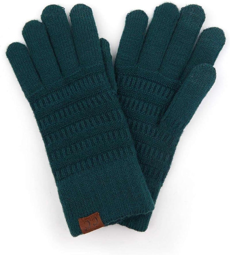 Cc Unisex Cable Knit Winter Warm Anti-Slip Touchscreen Texting Gloves - Image 1