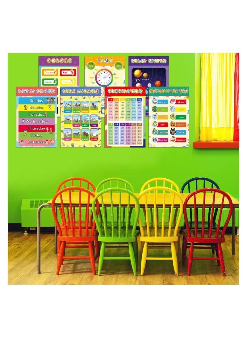 Generic 16 Pcs Preschool Educational Poster Sheet Set Toddler Kids Wall Chart  - Image 5