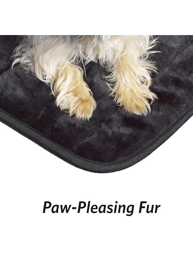 MidWest Homes for Pets Quiet Time Pet Bed Deluxe Black Fur Pet Mat 43' x 28' - Image 2