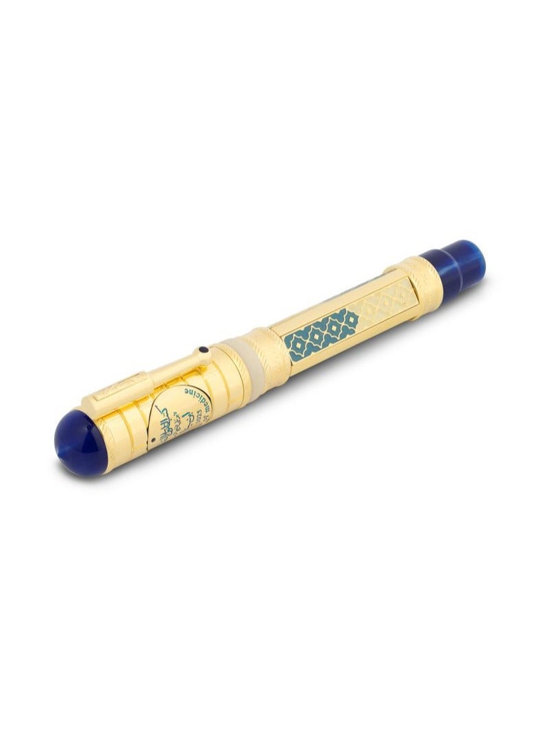 أنكورا قلم حبر سائل فاخر محدود ابن سينا ​​من أنكورا 1919 فقط 88 قطعة مطلية بالذهب قلم منقوش عالي الجودة معتمد ضمان لمدة عامين قلم توقيع كتابة سلسة علبة هدية حصرية - Image 5