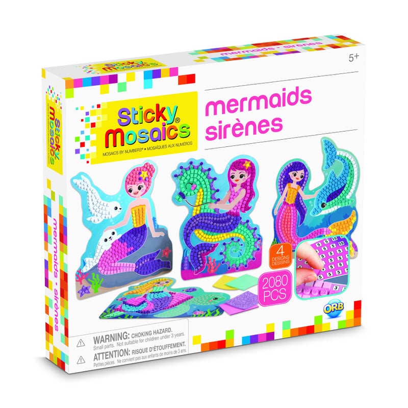 ORB The Factory Sticky Mosaics Mermaids Blue/Yellow/Orange/Purple, 12' x 2' x 10.75' - Image 4