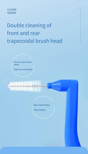 Inralimot L-Shaped Interdental Brushes Braces Toothbrush Short Handle,5 Different Sizes Dental Floss Brush Angled Interdental Toothpick,Manual,Adult,Colours-Multicolor,1 Count - Image 3