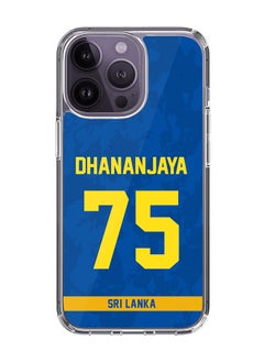 Classic Clear Case for iPhone 15 Pro , Hybrid Soft Case Transparent Cover - Player Name - Dhananjaya de Silva, Jersey Number- 75