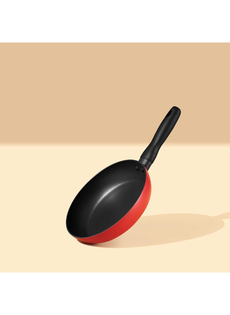 MEYER Meyer Bauhaus Aluminum Nonstick Casserole 20cm + Frypan 20cm Cookware Set | Non Stick Cookware Set with Interchangeable Lid | Cooking Set for Kitchen | Non Stick Pan | Induction Cookware, Red  - Image 3