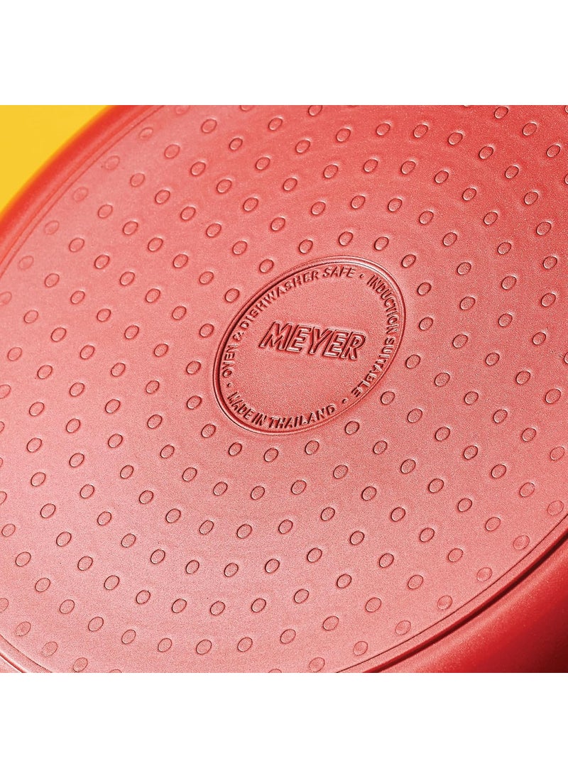 MEYER Meyer Bauhaus Aluminum Nonstick Casserole 20cm + Frypan 20cm Cookware Set | Non Stick Cookware Set with Interchangeable Lid | Cooking Set for Kitchen | Non Stick Pan | Induction Cookware, Red  - Image 5
