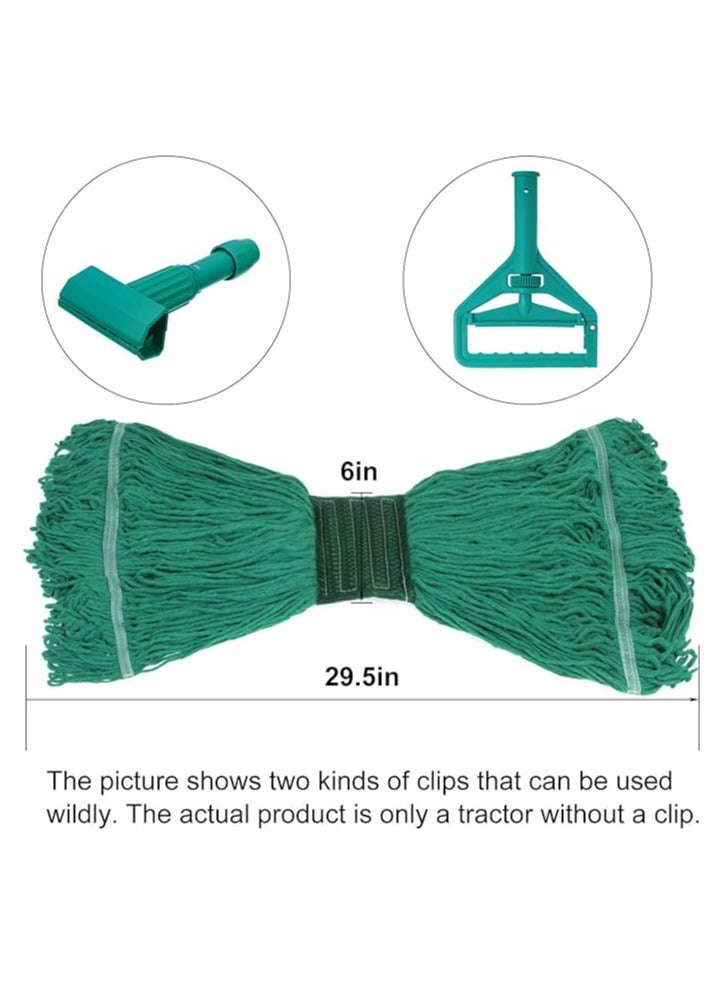 VINSTAR Looped End Wet Mop Head,Commercial Mop Head–Cotton String Mop Replacement Head,6 Inch Universal Headband, Mop Head Replacement for Home, Industrial and Commercial Use-Green（3 Pack） - Image 2