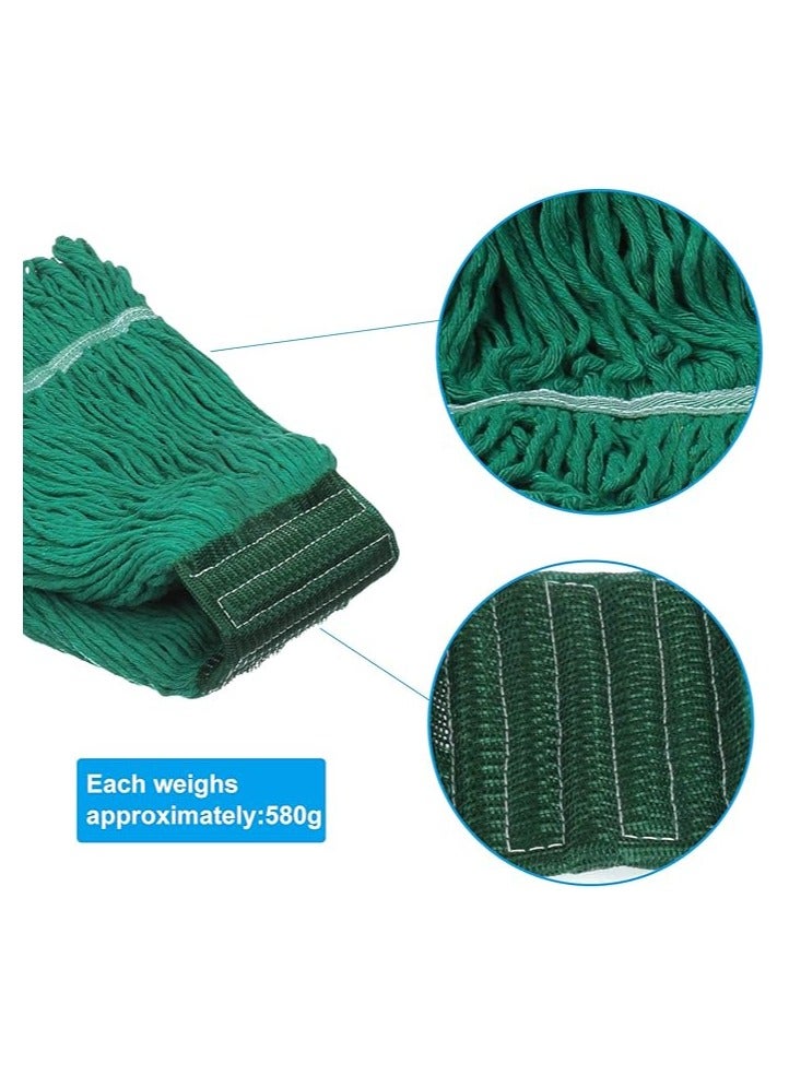 VINSTAR Looped End Wet Mop Head,Commercial Mop Head–Cotton String Mop Replacement Head,6 Inch Universal Headband, Mop Head Replacement for Home, Industrial and Commercial Use-Green（3 Pack） - Image 3