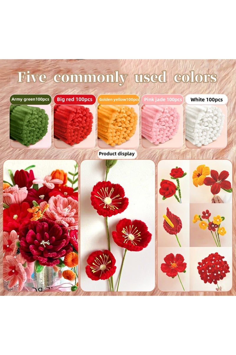 500 سنتي بويز من أسلاك الشنيل، منظفات أنابيب، لوازم حرفية، منظفات أنابيب حرفية، منظفات أنابيب من أسلاك الشنيل