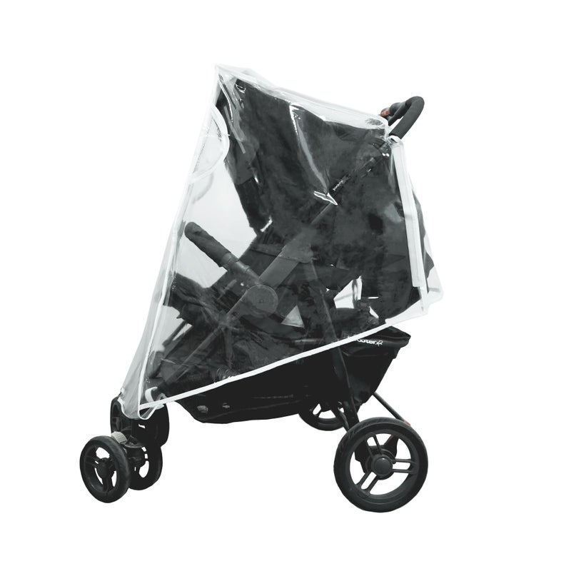 Ezkindheit Universal Waterproof Twins Baby Pushchair Rain Cover Side by side Double Pushchair dust proof cover Baby Carriage Pram Accessories Stroller Raincover - Image 2