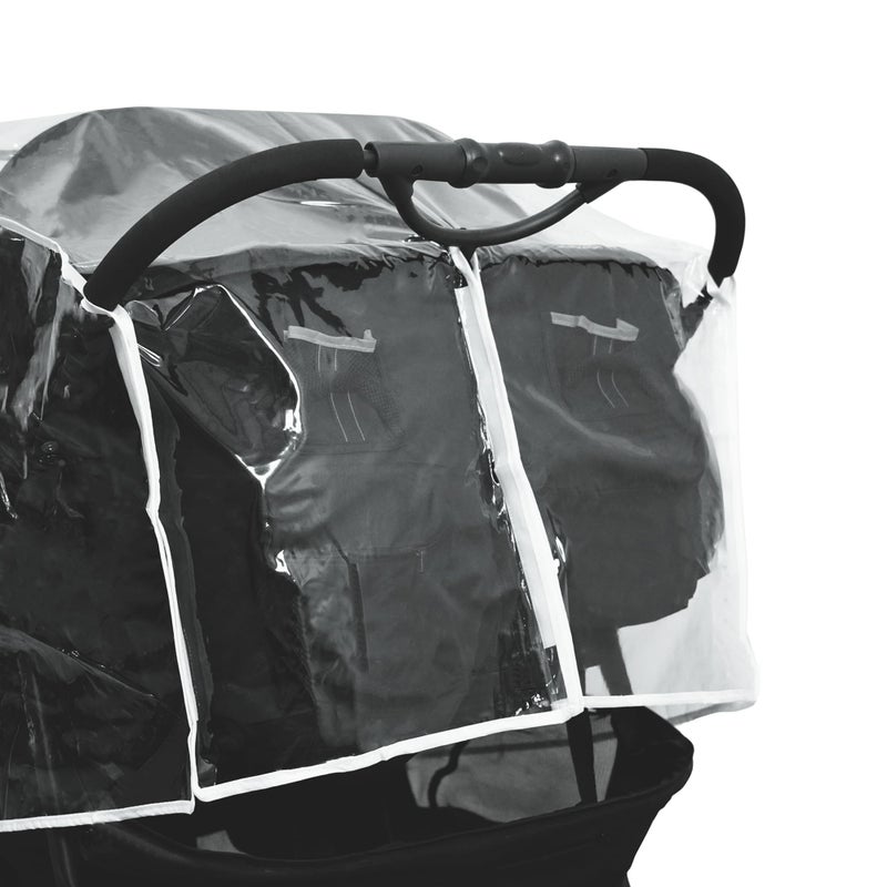 Ezkindheit Universal Waterproof Twins Baby Pushchair Rain Cover Side by side Double Pushchair dust proof cover Baby Carriage Pram Accessories Stroller Raincover - Image 3