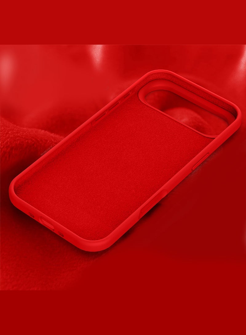 Silicone Protective Phone Case for iPhone 17 Air - Soft Anti-Scratch Microfiber Lining Ultra Slim Drop Protection Phone Cover - Red - Image 5